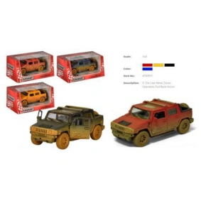 Машина метал. "Kinsmart" "Hummer", 1:40, откр.двери, рез.колеса, 4 цвета, в кор. 16*8,5*7см (24шт)