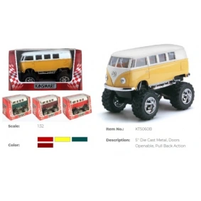 Машина метал. "Kinsmart" "Volkswagen Classical Bus (Off Road)", в кор. 16*8,5*7,5см (24шт)