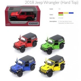 Машина метал. "Kinsmart" "JEEP WRANGLER", инерц., откр. двери, 4 цвета, в кор. 16*7*8,5см (96шт)