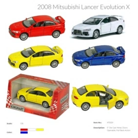 Модель легкова MITSUBISHI LANCER EVOLUTION X 5'' KT5329W метал.інерц.відкр.дв.4кол.кор./96/