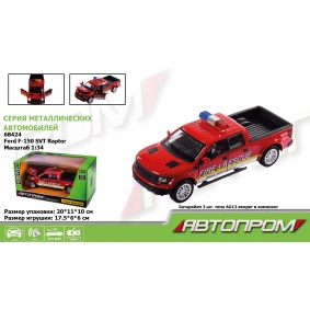 Машина мет. АВТОПРОМ 1:34 Ford F-150 SVT Raptor-Police,батар, світло,звук,відкр..двері, кор. 18*9*9см /48-2/